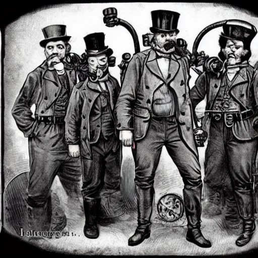 Prompt: Steampunk Ghostbusters, 1884,