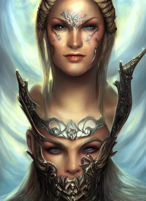 Prompt: a higly detailed airbrush portrait painting of a fantasy character, fantasy portrait, pinterest, baldur's gate, dynamic lighting, ambient lighting, deviantart