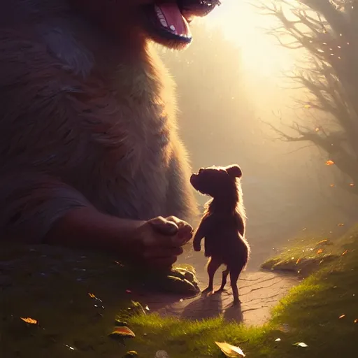 Image similar to highly detailed portrait of saquon barkley barking, number 2 6, unreal engine, fantasy art by greg rutkowski, loish, rhads, ferdinand knab, makoto shinkai and lois van baarle, ilya kuvshinov, rossdraws, tom bagshaw, global illumination, radiant light, detailed and intricate environment h 6 0 4