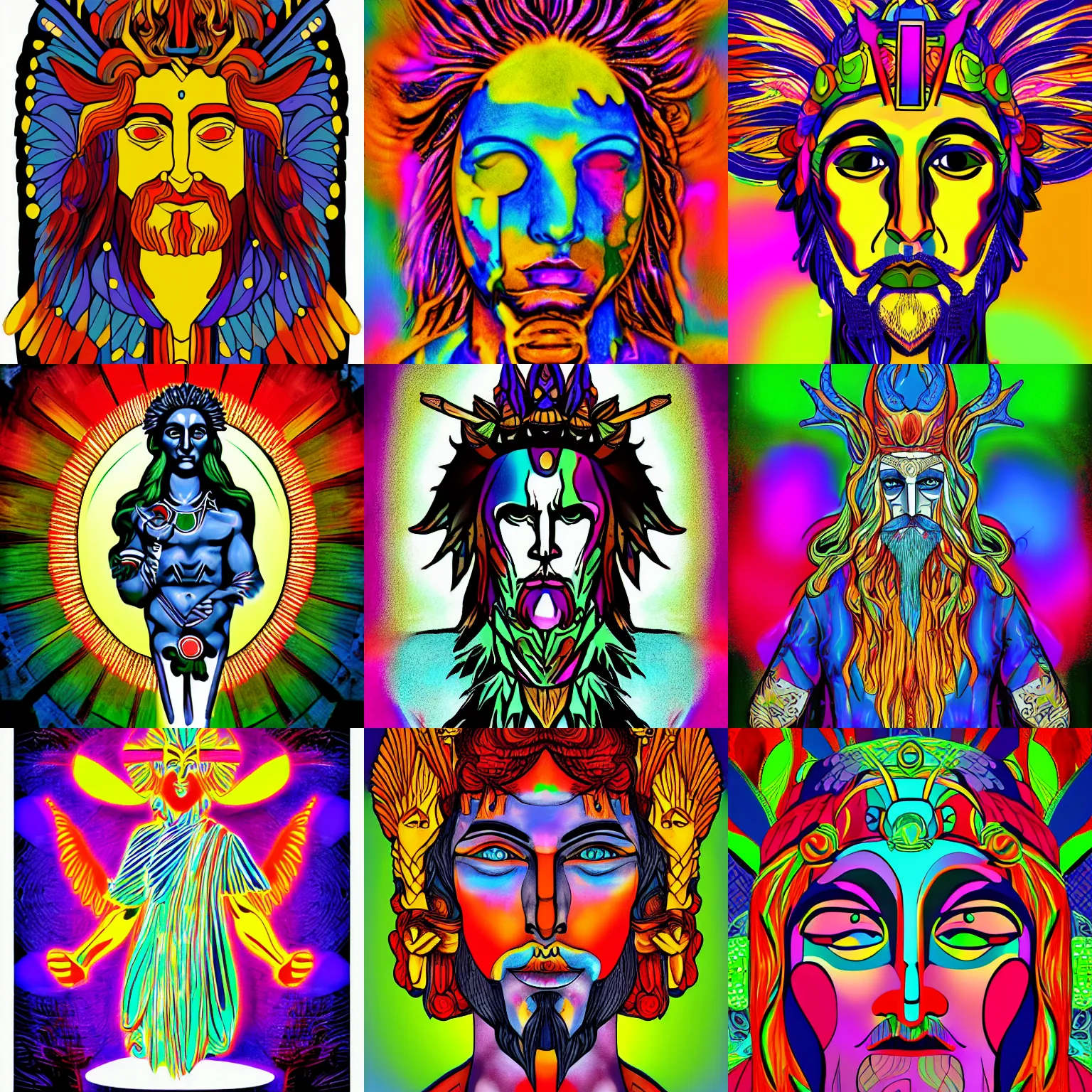 Prompt: Pagan god of color, digital art