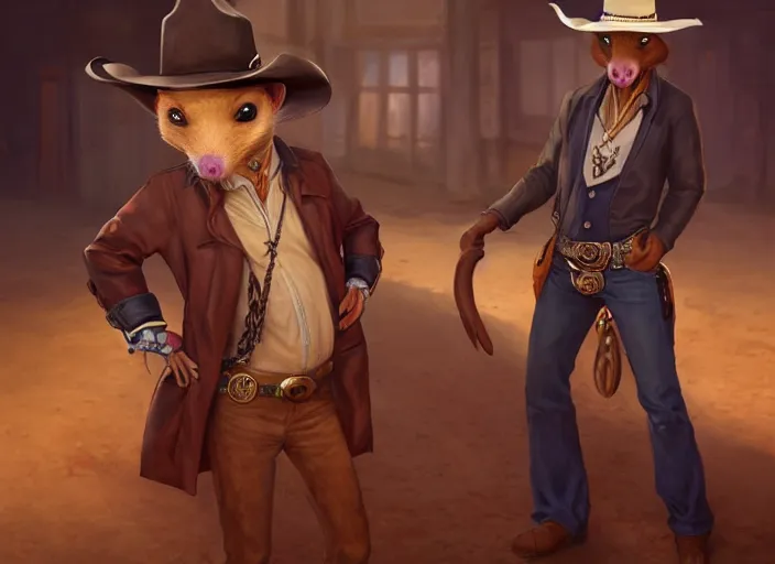 Prompt: character portrait feature of the anthro male anthropomorphic rat fursona wearing cowboy outfit wild west desperado standing next to an old monte carlo vintage car, a man whose heart is hollow, character design stylized by charlie bowater, ross tran, artgerm, makoto shinkai, detailed, soft lighting, rendered in octane