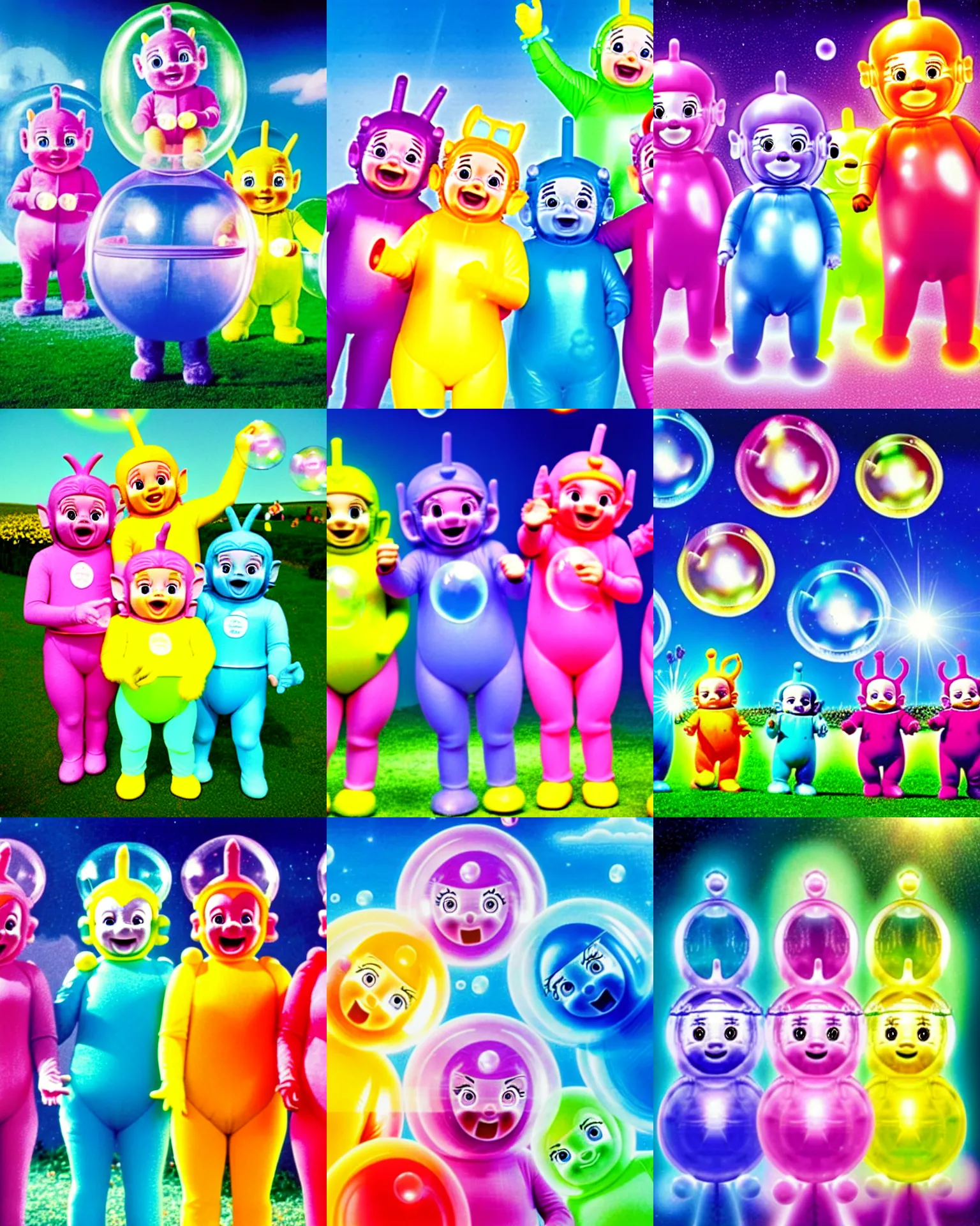 Prompt: bubble teletubbies