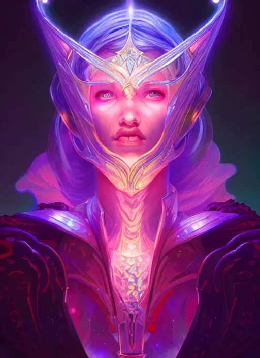 Image similar to a knight faceless glowing liquefied stardust adventurer, dnd fantasy character, full body portrait, glowing neon skin, magical aura, ultra realistic, intricate, elegant, highly detailed, digital painting, artstation, smooth, sharp, focus, illustration, art by artgerm and greg rutkowski and alphonse mucha and dan mumford, sacred geometry