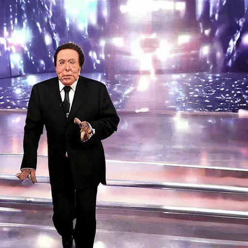 Prompt: silvio santos, a still of a thriller movie scene