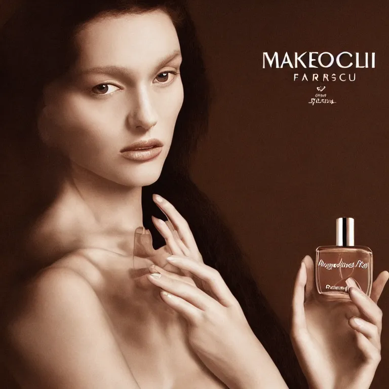 Image similar to portrait fragrance advertising campaign painted by michelangelo