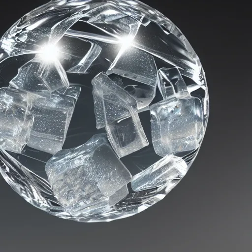 Image similar to Macro Shot of Clear Ice with light reflecting and bouncing inside, hyperrealistic rendering, subsurface scattering, raytracing, pathtracing, illumination, magical lighting