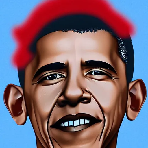 Prompt: barack obama as a cyborg portrait, digital art
