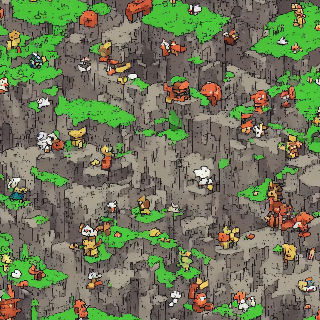 Image similar to mimiga village from cave story