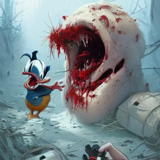 Image similar to zombie donald duck geog darrow greg rutkowski