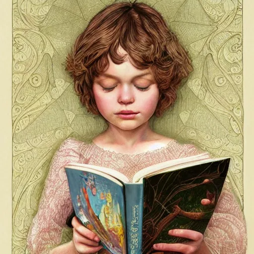 Image similar to realistic detailed face portraits and fully body poses of children reading books by emilia dziubak, will terry, greg olsen, chris mars, ann long, and mark brooks, fairytale, art nouveau, victorian, neo - gothic, character concept design, smooth, extremely sharp detail, finely tuned detail, story book design, storybook layout