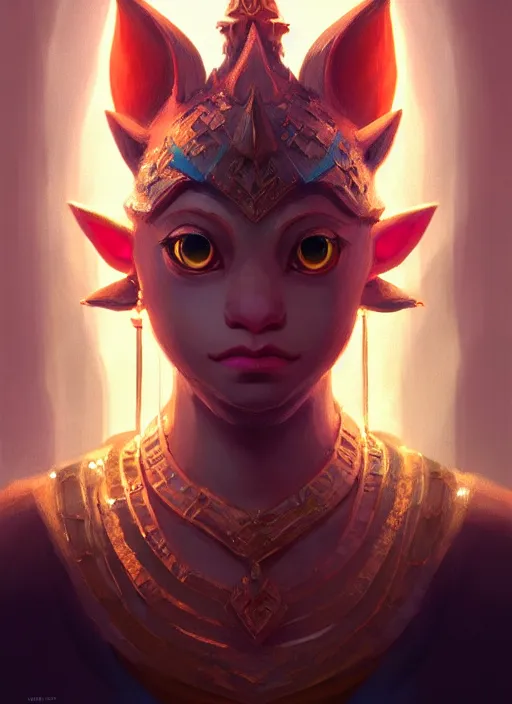 Image similar to portrait of morshu from the legend of zelda, intricate, elegant, glowing lights, highly detailed, digital painting, artstation, concept art, sharp focus, illustration, art by wlop, mars ravelo and greg rutkowski