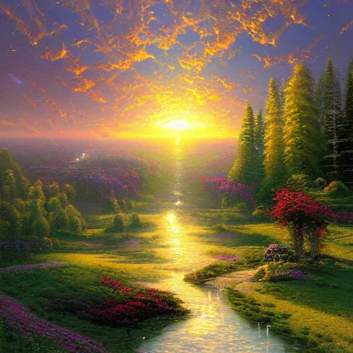 Prompt: infinity by Thomas Kinkade