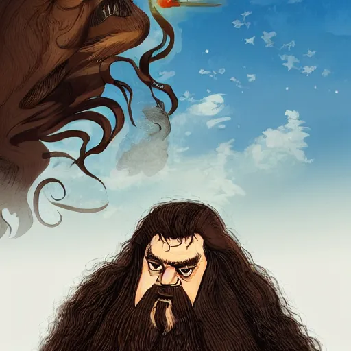 Digital art of Hagrid from Harry Potter dabbing while | Stable ...