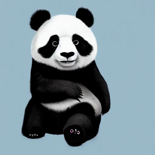 Prompt: A cute giant panda, full body portrait, digital oil painting, cartoon, Addams, Charles