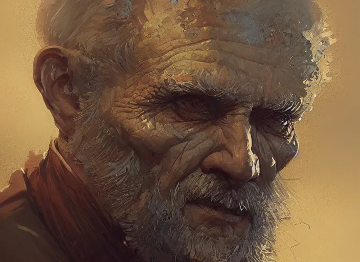 Prompt: a fractal old man 4 1 6 0 by greg rutkowski and ernt haeckel, vivid colour, trending on artstation