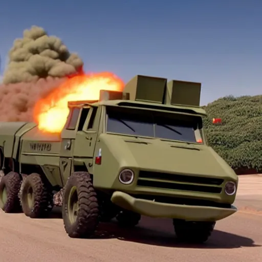 Image similar to himars in cars pixar movie