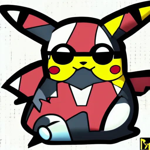 Image similar to Pikachu by Romero Britto, high-quality 4k ArtStation CGsociety of Pikachu Pokemon by Romero Britto