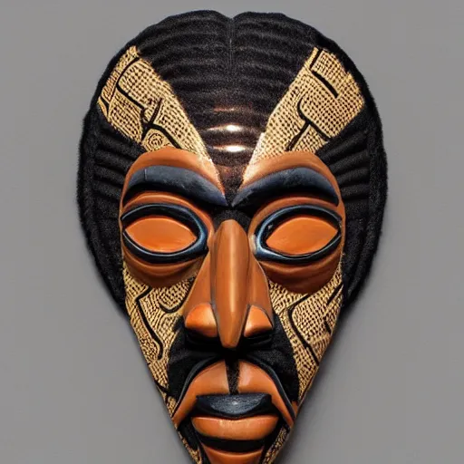 Image similar to African mask resembling snoop dogg, photorealistic