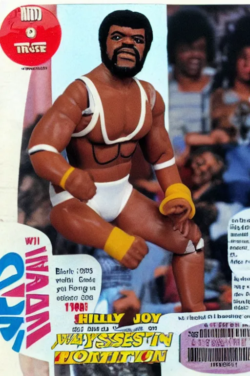 Image similar to billy preston ( 1 9 7 4 ) as a 1 9 8 0 s wrestling action figure