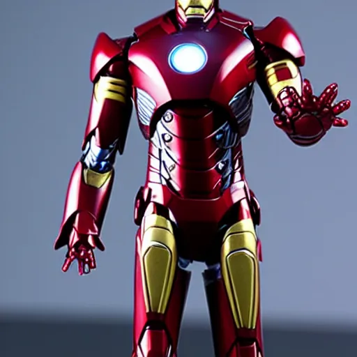 Prompt: iron man action figure, 4k realistic photo