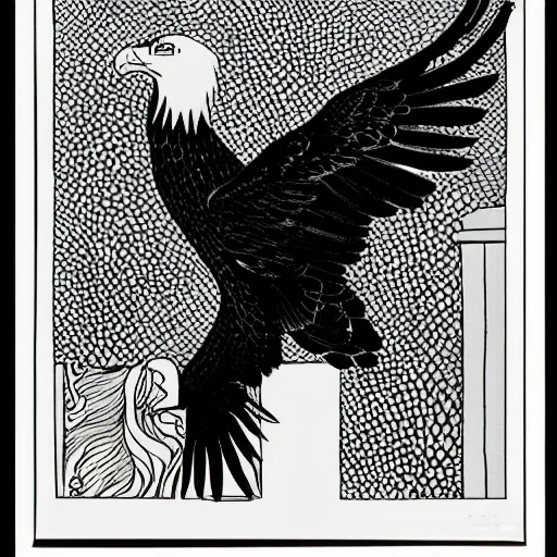 Image similar to golden eagle by aubrey beardsley