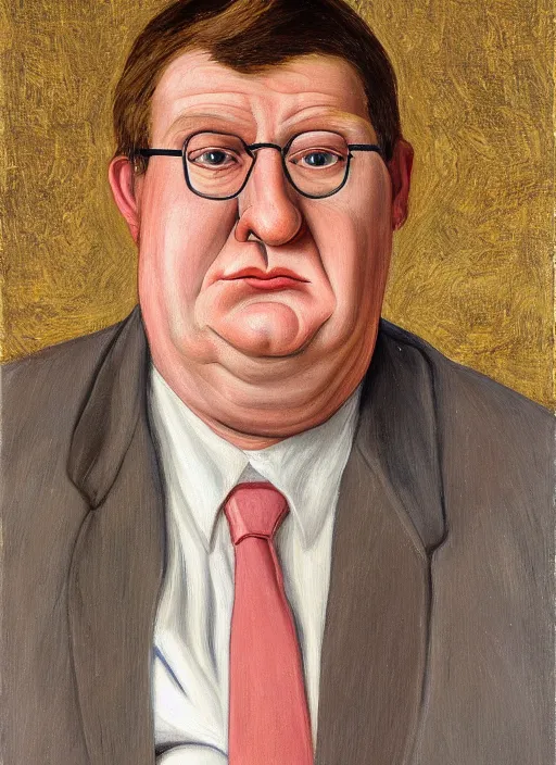 Image similar to Real life Peter Griffin, painted by Lucian Freud, highly detailed, 8k