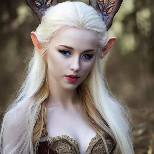 Image similar to a beautiful blonde elvish girl