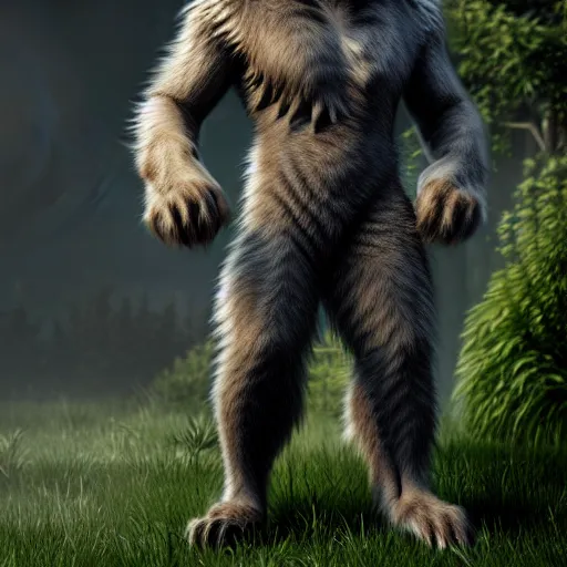 Prompt: cute handsome cuddly werewolf from van helsing unreal engine hyperreallistic render 8k character concept art masterpiece green