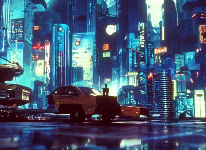 Prompt: scene from a 1990s cyberpunk science fiction film