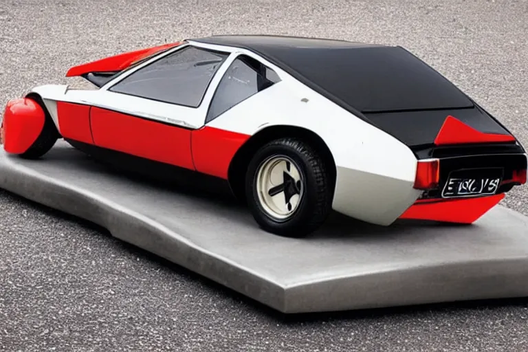 Prompt: designed by Giorgetto Giugiaro of a single Citroen AMC AMX/3 BMW M1