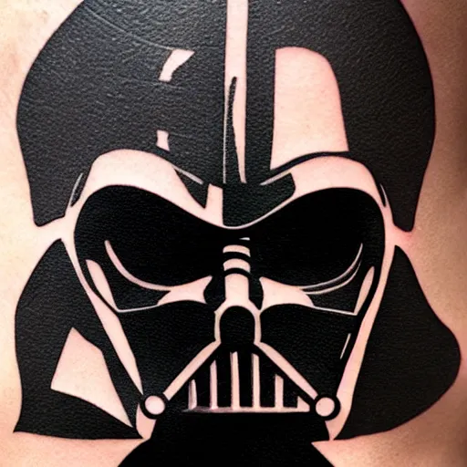 Image similar to tattoo design, stencil, portrait of darth vader by artgerm