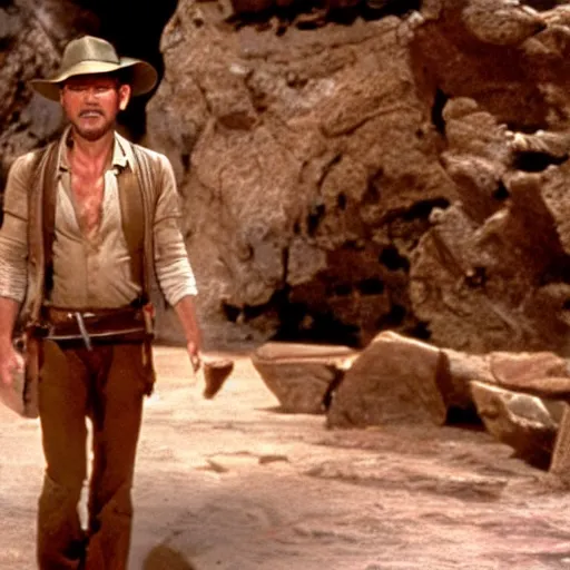 Prompt: a still from indiana jones in the space