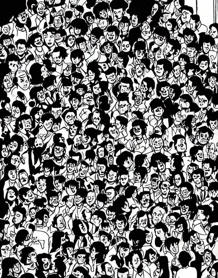 Image similar to “ a mob of angry people stuck in a small room ”