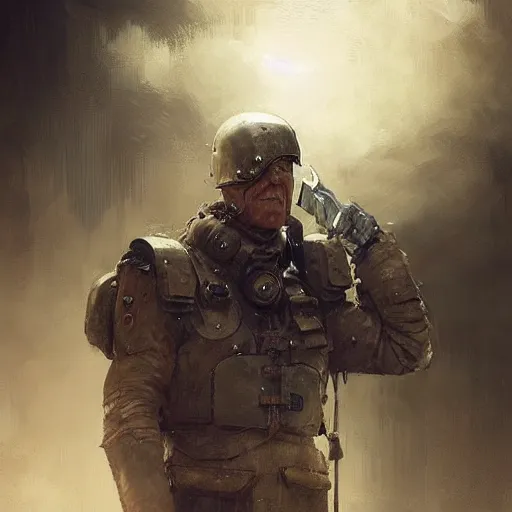 Image similar to portrait of a retired male teacher, epic, tragic, military art, fantasy, dieselpunk, hd shot, digital portrait, beautiful, artstation, comic style, by artgerm, guy denning, jakub rozalski, magali villeneuve and charlie bowater