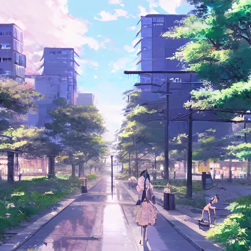 Image similar to The Administrative District, Setagaya, Anime concept art by Makoto Shinkai