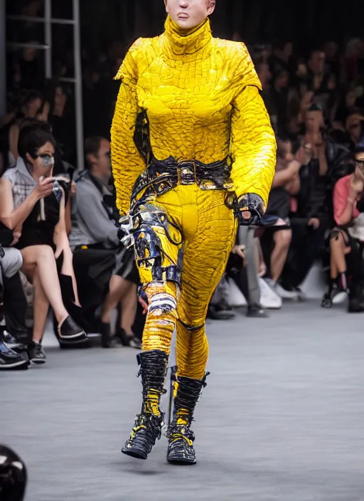 Image similar to hyperrealistic and heavy detailed balenciaga runway show of mortal kombat, leica sl 2 5 0 mm, vivid color, high quality, high textured, real life