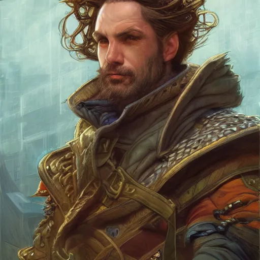 Prompt: portrait of a male rogue bard, fantasy art by donato giancola and magali villenueve and rossdraws, featured on cg society, reimagined by industrial light and magic, behance hd, movie still