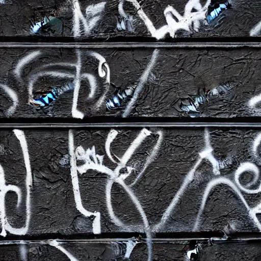 Prompt: graffiti texture on a black wall