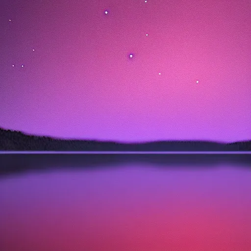 Image similar to Purple mist over a lake at night. Award-winning digital art, trending on ArtStation