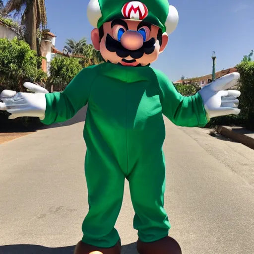 Prompt: mario in frogsuit