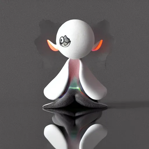 Prompt: cute fumo plush of a squid boy leaking dark droplets of ink from his eyes, dark water simulation, caustics and reflections, lens flare, black and white, vray