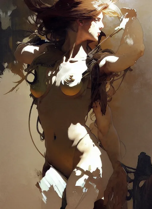 Image similar to beautiful neutral earth toned palette knife painting artwork by yoji shinkawa jeremy mann, dancer, charlie bowater and magali villeneuve and alphonse mucha, gaston bussiere, craig mullins, j. c. leyendecker, by artgerm