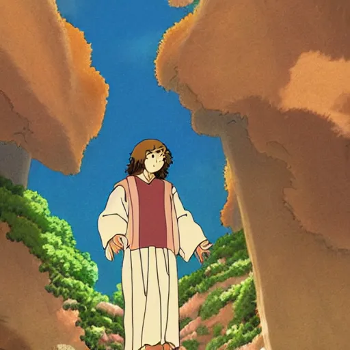 Prompt: jesus by studio ghibli