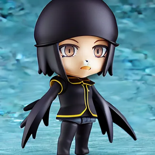 Image similar to a crow nendoroid, product shot