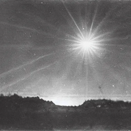 Prompt: Unidentified purple ball of light flying over rural Africa, 1896 photograph