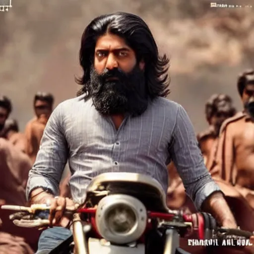 Prompt: film still from kgf chapter 2