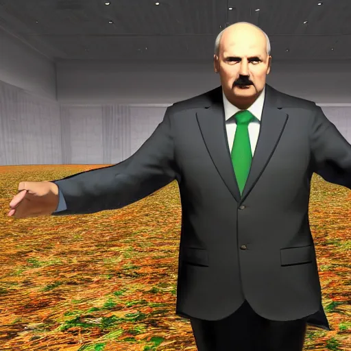 Prompt: Alexander Lukashenko in The Stanley Parable Ultra Deluxe