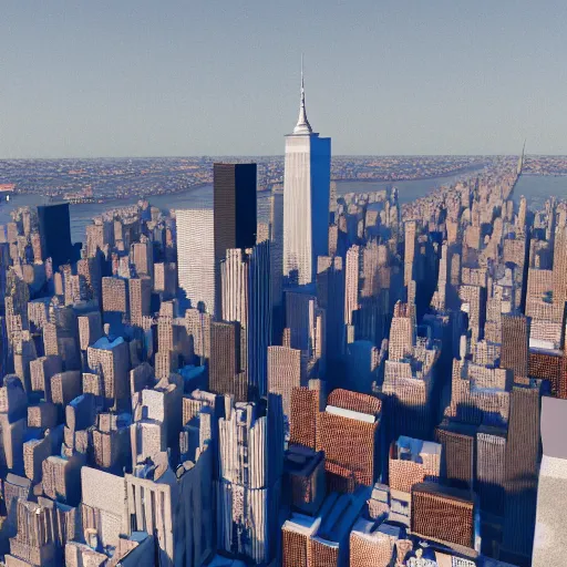 Prompt: miniature 3 d model of new york city skyline, 3 d render, octane render