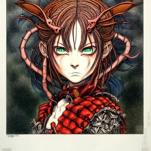 Image similar to prompt : portrait of dungeon and dragons character painted in miyazaki color style drawn by katsuhiro otomo and takato yamamoto, inspired by fables, china doll face, smooth face feature, intricate oil painting, high detail, sharp high detail, manga and anime 2 0 0 0