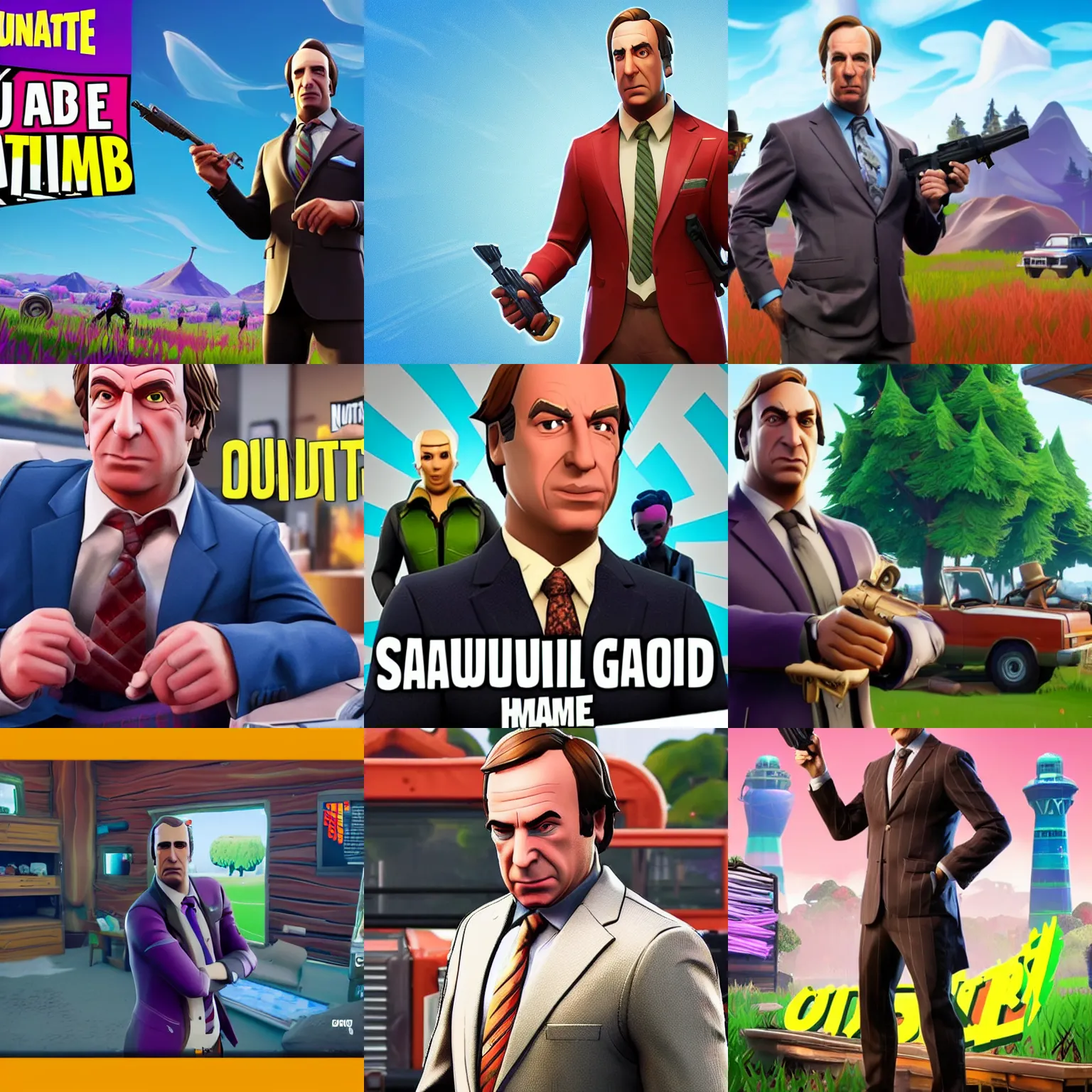 Prompt: Saul Goodman in Fortnite